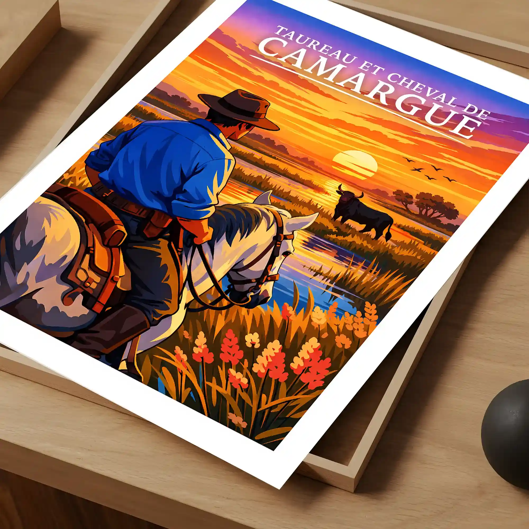 Affiche - Taureau & Cheval de Camargue - Image 4