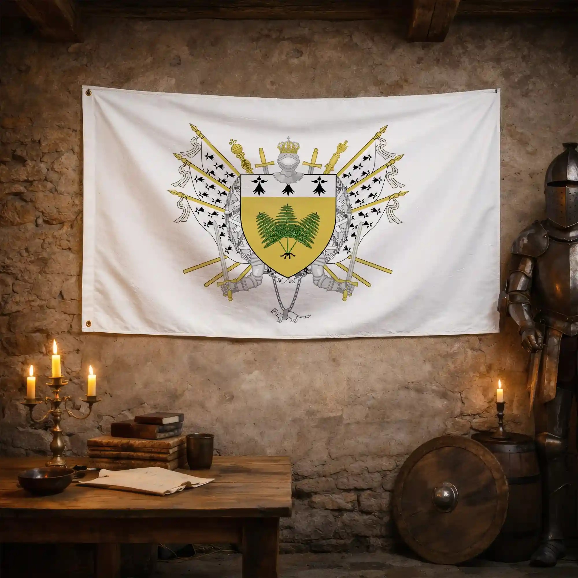 Drapeau - Blason de Fougères - Image 3