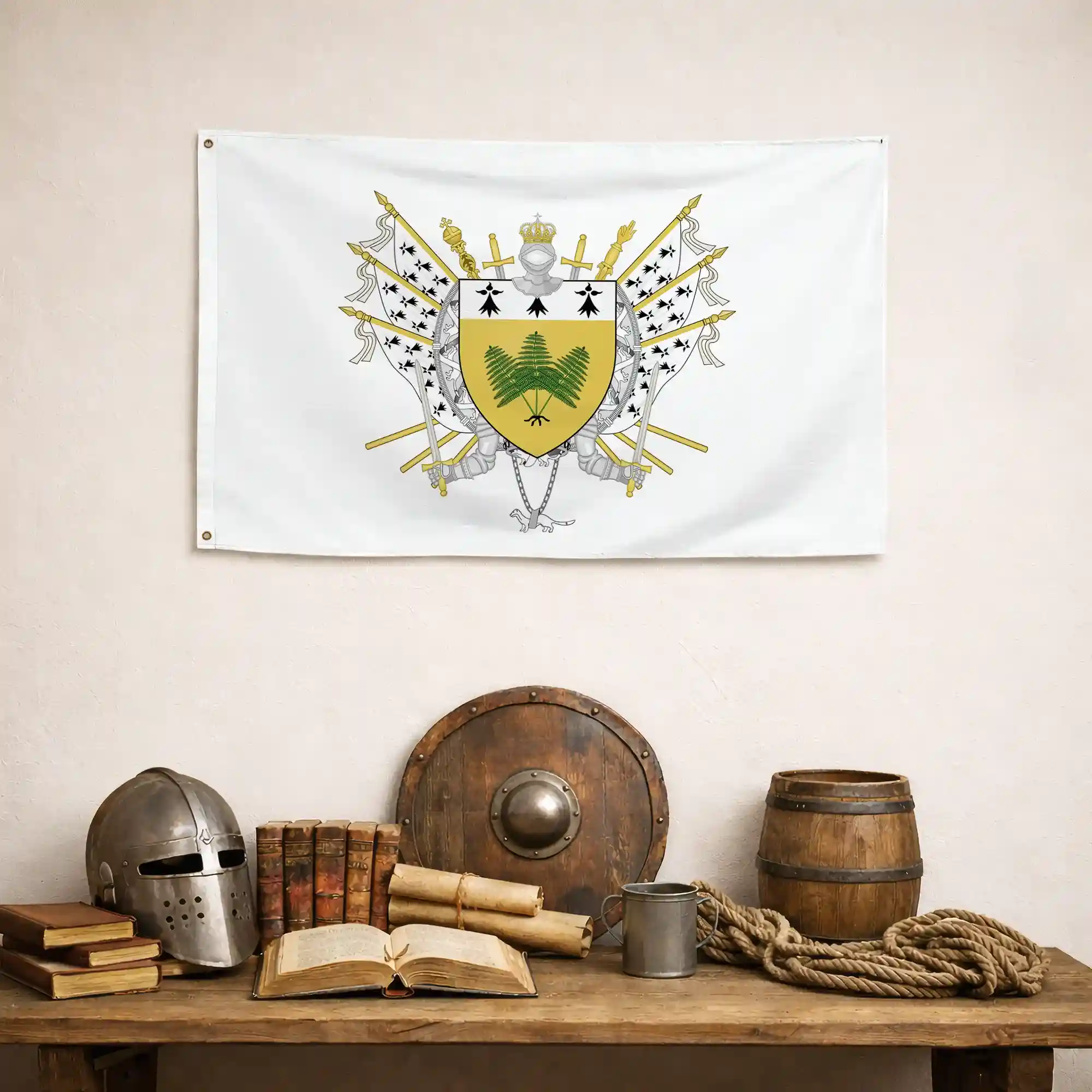 Drapeau - Blason de Fougères - Image 4
