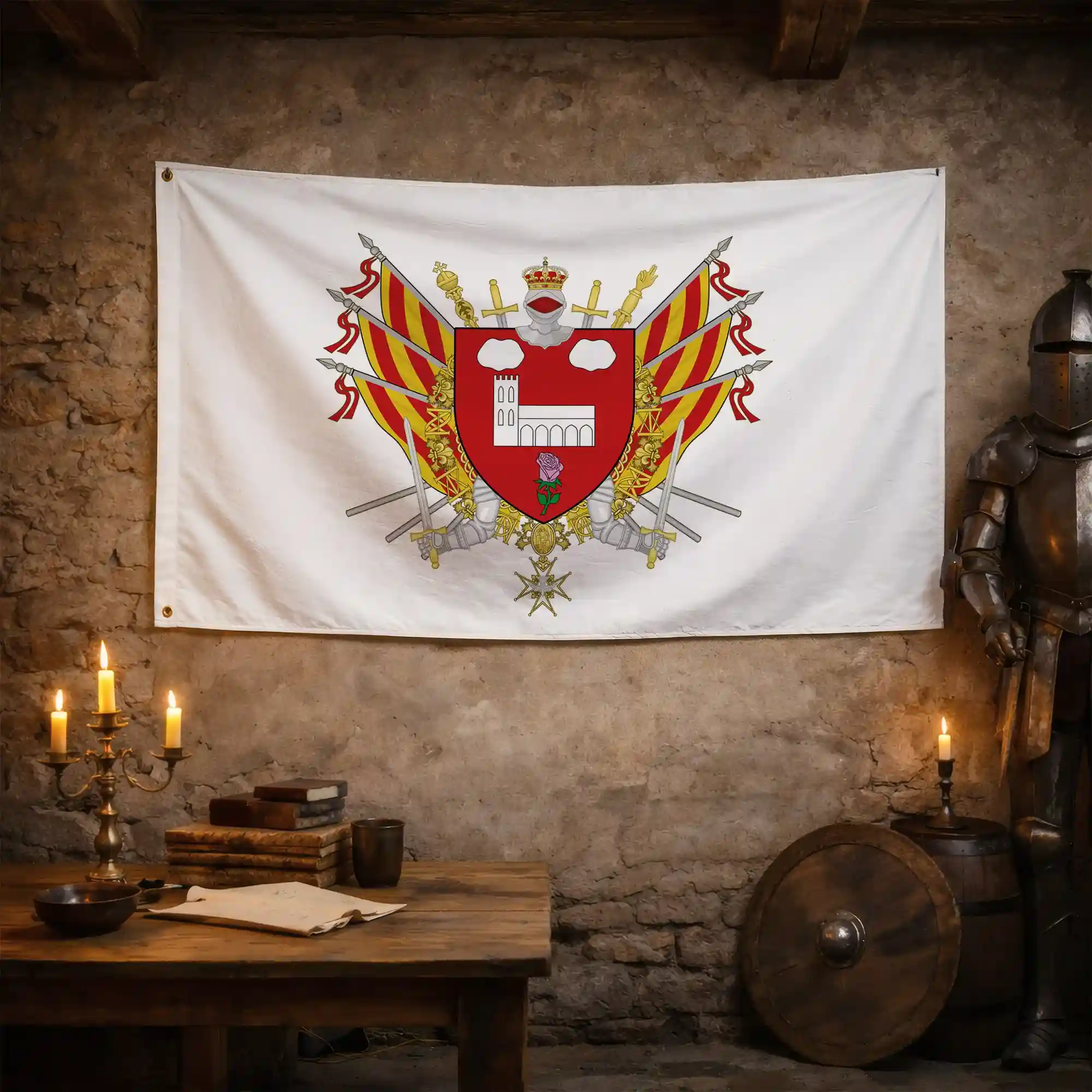 Drapeau - Blason de Saint-Estève - Image 3